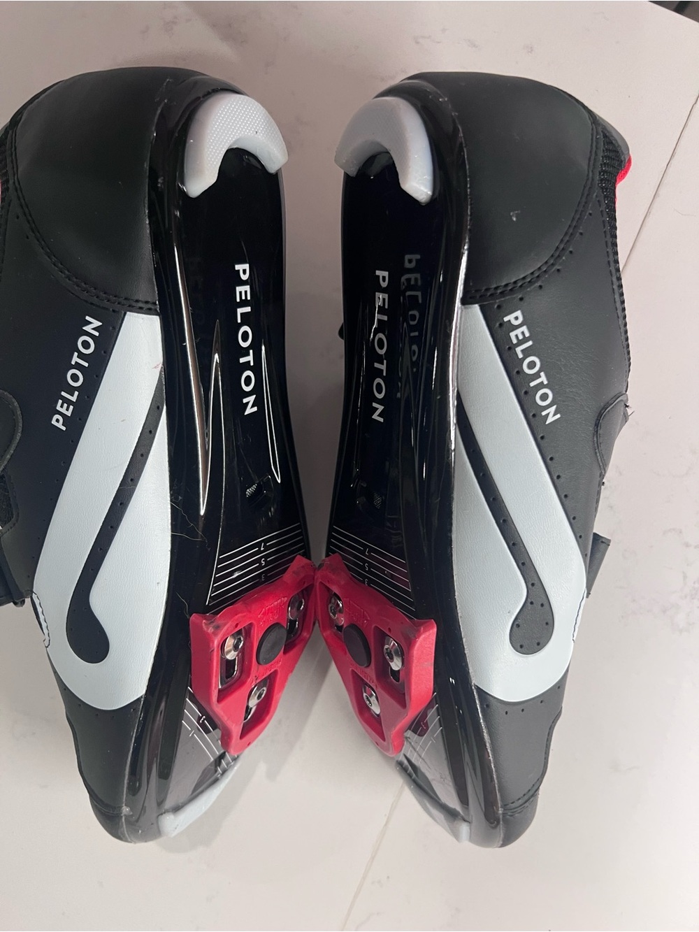 Peloton Black Cycling Shoes with Red Lining